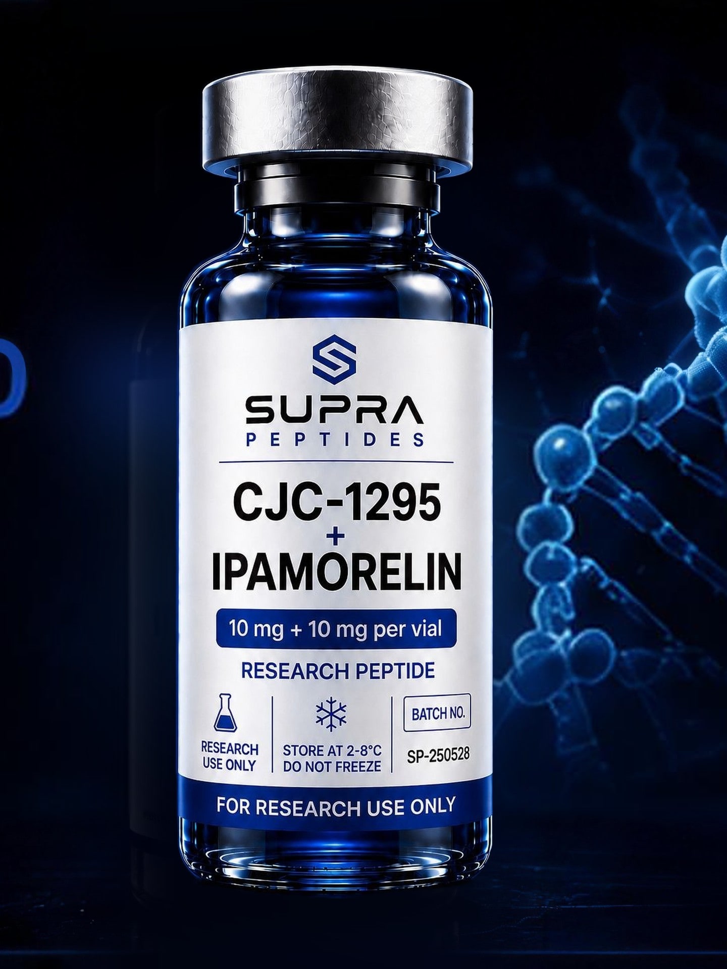 Hætteglas med CJC-1295 fra Supra Peptides